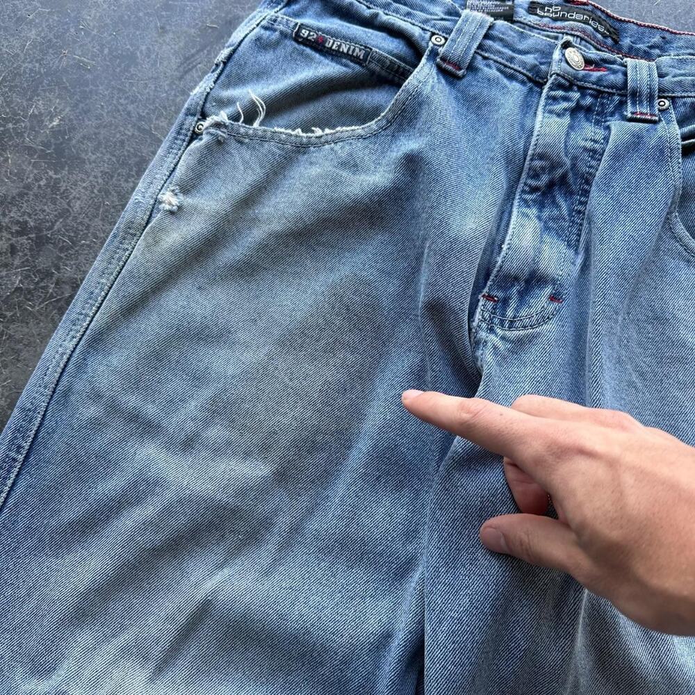 Y2K 2000s Jnco Style Dragon No Boundaries Tribal baggy Skate Jeans Pants 32x30 - Picture 8 of 8